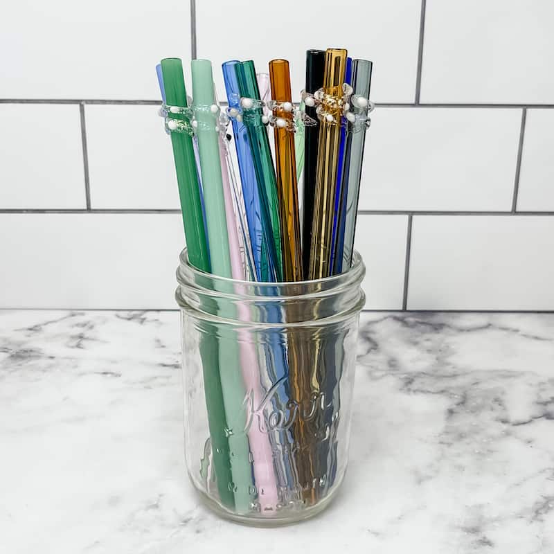 Clear Barely Bent Glass Straw Set of 4 - Strawesome